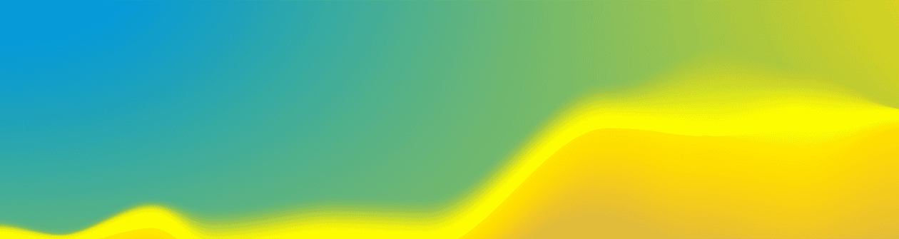 Abstract vibrant background with waves of bright yellow on a light blue backdrop representing movement and change